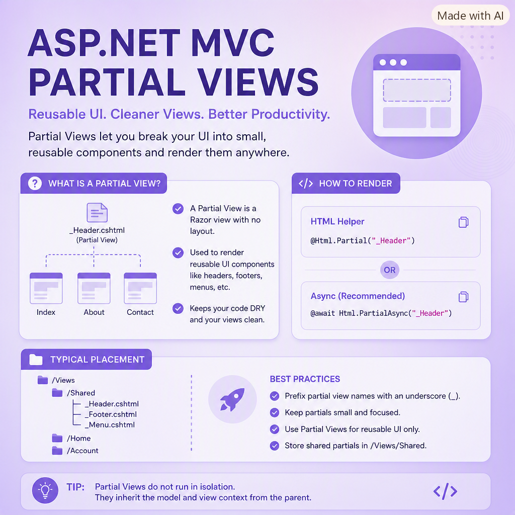 Creating and Using Partial Views in ASP.NET MVC